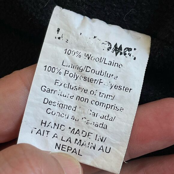 Laundromat Wool Cardigan Sweater Warm Fleece Lining Womens S Hand Made in Nepal - Picture 12 of 16